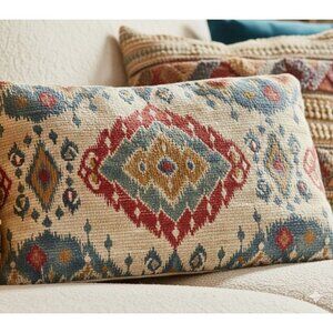 Retro Vintage Style Southwestern Turkish Woven Kilim Ikat Pillow 20 x 12.5
